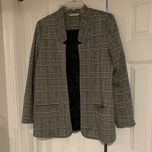 Soft Surroundings Black and White Checkered Blazer